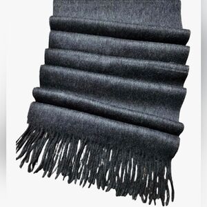 NWT Cashmere Boutique Premium Lambswool Scarf Fringe 12"x70" Unisex